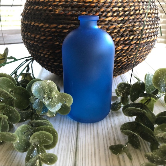 5/$10 Cobalt Royal Blue Frosted Sea Glass Bottle - Picture 1 of 2